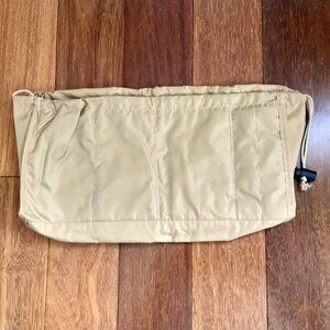 Fabric Beige Purse Organizer Insert Multi Divider Pocket Bag S/M (13x6.5x2.5”)